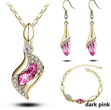 Load image into Gallery viewer, Elegant luxury new fashion Silver plated colorful Austrian crystal Necklace Earrings Bracelet jewelry set - Jewels of Artemis