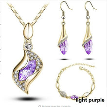 Load image into Gallery viewer, Elegant luxury new fashion Silver plated colorful Austrian crystal Necklace Earrings Bracelet jewelry set - Jewels of Artemis