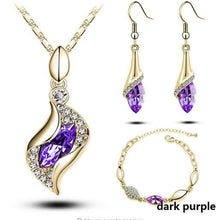 Load image into Gallery viewer, Elegant luxury new fashion Silver plated colorful Austrian crystal Necklace Earrings Bracelet jewelry set - Jewels of Artemis