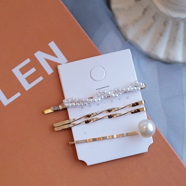 Simulated Pearl Barrettes Beaded Women Hair Clip - Jewels of Artemis