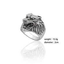 Load image into Gallery viewer, Gothic Punk Ring Men Retro Dragon Rabbit Snake Tiger Wolf Rings Skeleton Devil Evil Eye Pentagram Animal Male Ring Jewelry Anel - Jewels of Artemis