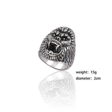 Load image into Gallery viewer, Gothic Punk Ring Men Retro Dragon Rabbit Snake Tiger Wolf Rings Skeleton Devil Evil Eye Pentagram Animal Male Ring Jewelry Anel - Jewels of Artemis