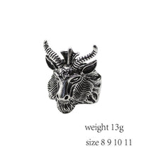 Load image into Gallery viewer, Gothic Punk Ring Men Retro Dragon Rabbit Snake Tiger Wolf Rings Skeleton Devil Evil Eye Pentagram Animal Male Ring Jewelry Anel - Jewels of Artemis