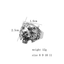 Load image into Gallery viewer, Gothic Punk Ring Men Retro Dragon Rabbit Snake Tiger Wolf Rings Skeleton Devil Evil Eye Pentagram Animal Male Ring Jewelry Anel - Jewels of Artemis