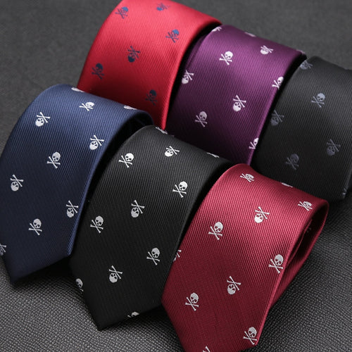 Mens Tie Casual Slim Skull Ties - Jewels of Artemis