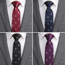 Load image into Gallery viewer, Mens Tie Casual Slim Skull Ties - Jewels of Artemis