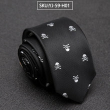 Load image into Gallery viewer, Mens Tie Casual Slim Skull Ties - Jewels of Artemis