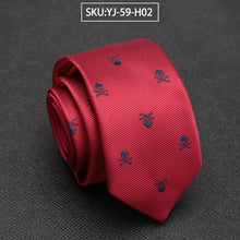 Load image into Gallery viewer, Mens Tie Casual Slim Skull Ties - Jewels of Artemis