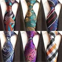 Load image into Gallery viewer, Luxury 8cm Men&#39;s Classic Tie Silk Jacquard Cravatta Floral Plaids Necktie Striped Ties - Jewels of Artemis
