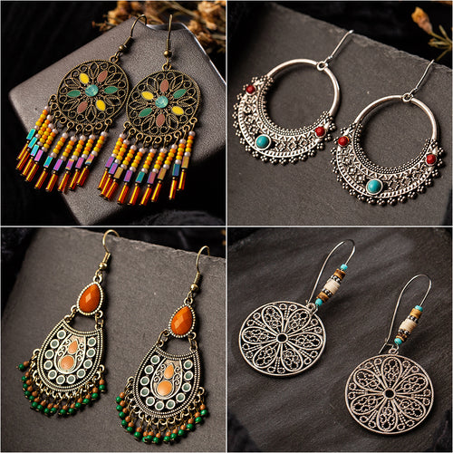 Ethnic Dangle Drop Earrings - Jewels of Artemis