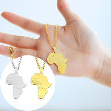 Load image into Gallery viewer, Map of Africa Necklaces Pendants Gold Silver Globe World Map - Jewels of Artemis