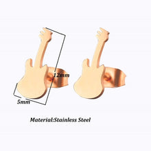 Load image into Gallery viewer, Rock Gold Guitar Earrings Stainless Steel Earrings - Jewels of Artemis