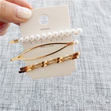 Load image into Gallery viewer, 1 SET Minimalist Metal Geometric Gold Color Hairpin Hair Accessories Imitiation Pearl Hair Clips - Jewels of Artemis