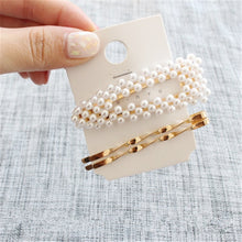 Load image into Gallery viewer, 1 SET Minimalist Metal Geometric Gold Color Hairpin Hair Accessories Imitiation Pearl Hair Clips - Jewels of Artemis