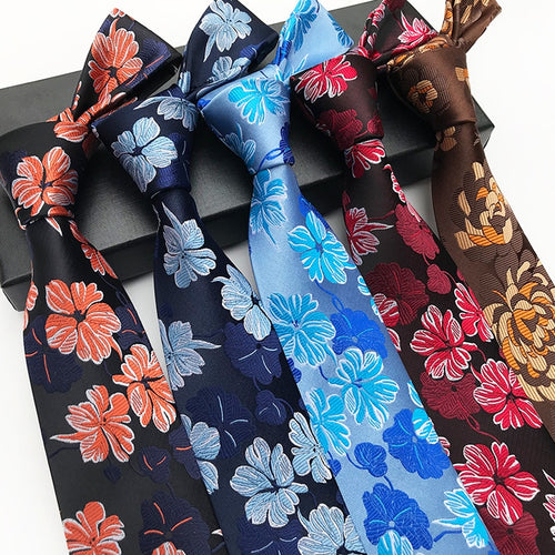 Classic Tie Silk Jacquard Woven Floral Flower Cravatta Ties - Jewels of Artemis