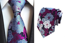 Load image into Gallery viewer, Classic Tie Silk Jacquard Woven Floral Flower Cravatta Ties - Jewels of Artemis