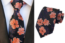 Load image into Gallery viewer, Classic Tie Silk Jacquard Woven Floral Flower Cravatta Ties - Jewels of Artemis
