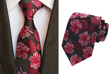 Load image into Gallery viewer, Classic Tie Silk Jacquard Woven Floral Flower Cravatta Ties - Jewels of Artemis
