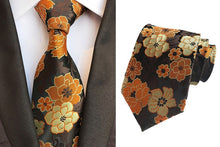 Load image into Gallery viewer, Classic Tie Silk Jacquard Woven Floral Flower Cravatta Ties - Jewels of Artemis
