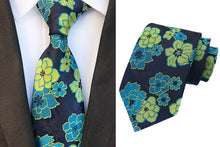 Load image into Gallery viewer, Classic Tie Silk Jacquard Woven Floral Flower Cravatta Ties - Jewels of Artemis