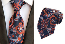 Load image into Gallery viewer, Classic Tie Silk Jacquard Woven Floral Flower Cravatta Ties - Jewels of Artemis