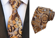 Load image into Gallery viewer, Classic Tie Silk Jacquard Woven Floral Flower Cravatta Ties - Jewels of Artemis