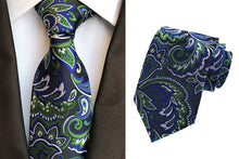 Load image into Gallery viewer, Classic Tie Silk Jacquard Woven Floral Flower Cravatta Ties - Jewels of Artemis