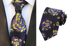 Load image into Gallery viewer, Classic Tie Silk Jacquard Woven Floral Flower Cravatta Ties - Jewels of Artemis