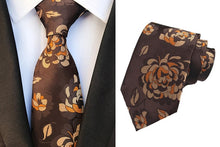 Load image into Gallery viewer, Classic Tie Silk Jacquard Woven Floral Flower Cravatta Ties - Jewels of Artemis