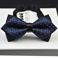 Load image into Gallery viewer, Adjustable Luxury Men&#39;s Bow Tie Arrow 2 Layers Plaids Striped - Jewels of Artemis