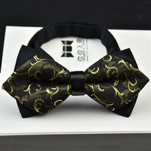 Load image into Gallery viewer, Adjustable Luxury Men&#39;s Bow Tie Arrow 2 Layers Plaids Striped - Jewels of Artemis