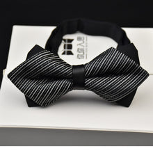 Load image into Gallery viewer, Adjustable Luxury Men&#39;s Bow Tie Arrow 2 Layers Plaids Striped - Jewels of Artemis
