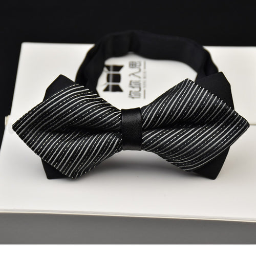 Adjustable Luxury Men's Bow Tie Arrow 2 Layers Plaids Striped - Jewels of Artemis