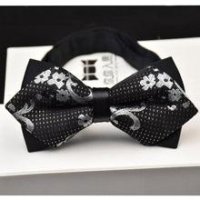Load image into Gallery viewer, Adjustable Luxury Men&#39;s Bow Tie Arrow 2 Layers Plaids Striped - Jewels of Artemis