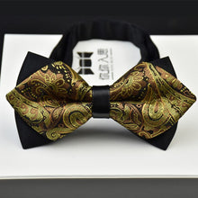 Load image into Gallery viewer, Adjustable Luxury Men&#39;s Bow Tie Arrow 2 Layers Plaids Striped - Jewels of Artemis