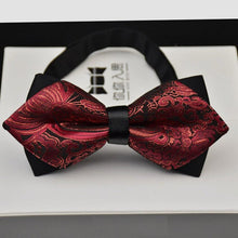 Load image into Gallery viewer, Adjustable Luxury Men&#39;s Bow Tie Arrow 2 Layers Plaids Striped - Jewels of Artemis