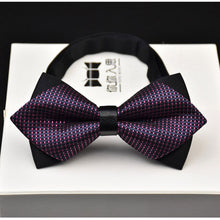 Load image into Gallery viewer, Adjustable Luxury Men&#39;s Bow Tie Arrow 2 Layers Plaids Striped - Jewels of Artemis