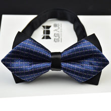 Load image into Gallery viewer, Adjustable Luxury Men&#39;s Bow Tie Arrow 2 Layers Plaids Striped - Jewels of Artemis