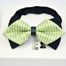 Load image into Gallery viewer, Adjustable Luxury Men&#39;s Bow Tie Arrow 2 Layers Plaids Striped - Jewels of Artemis