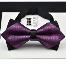 Load image into Gallery viewer, Adjustable Luxury Men&#39;s Bow Tie Arrow 2 Layers Plaids Striped - Jewels of Artemis