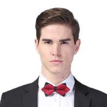 Load image into Gallery viewer, Adjustable Luxury Men&#39;s Bow Tie Arrow 2 Layers Plaids Striped - Jewels of Artemis