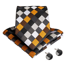 Load image into Gallery viewer, Plaids Silk Ties And Pocket Square Cufflinks Sets - Jewels of Artemis